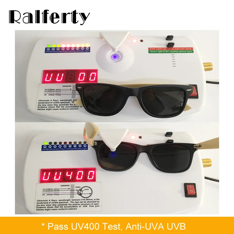 Ralferty Bamboo Sunglasses Men Polarized Women Black Sunglass Male UV400 Sun Glasses Driver Goggles Wooden Eyewear Shades 2025