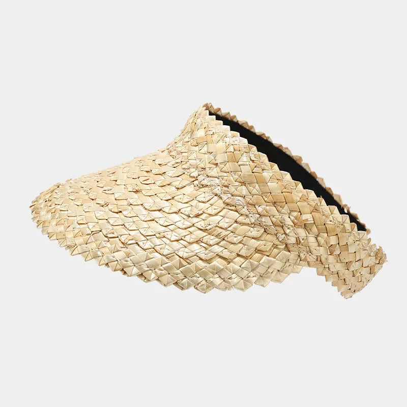 1 unidade de chapéus e viseiras de sol para mulheres, chapéu de praia para férias ao ar livre, proteção solar, chapéus de praia para viagem, feitos à mão, proteção solar