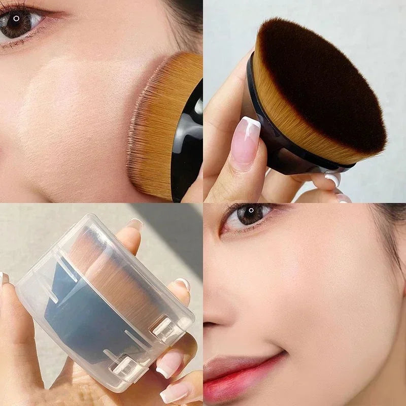 Pincel de Maquiagem Mágico Portátil — Profissional para Pó, Blush e Base com Cerdas Macias