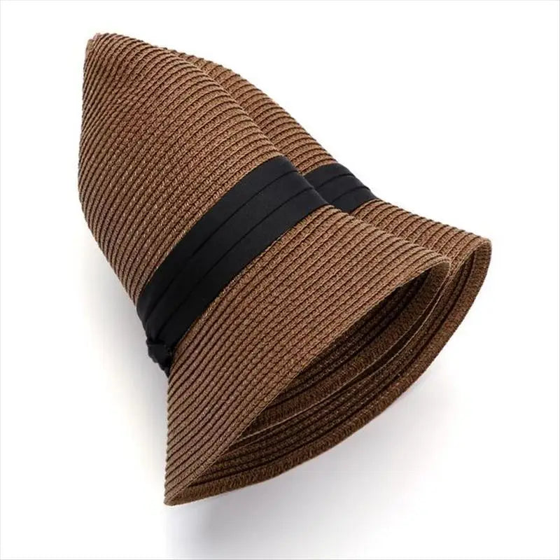 Chapéu Fedora Panamá Premium de Palha 54-62cm Dobrável Unissex Proteção UV para Viagens de Verão