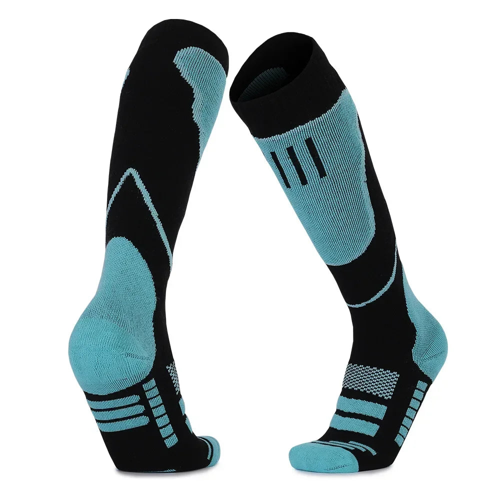 Meia Merino Wool Compressão Longa Quentinha — Térmica para Ski, Trilha, Snowboard e Esportes de Inverno