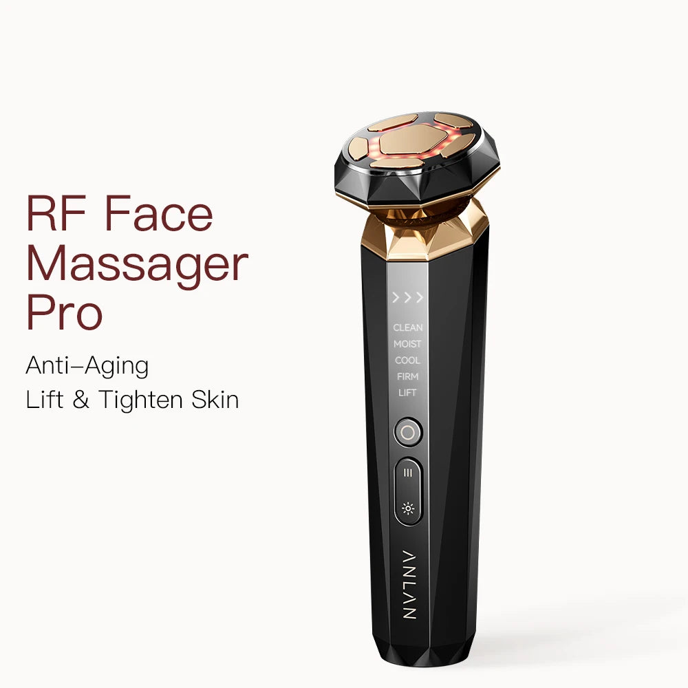 Dispositivo Facial Multifuncional Anlan Pro 18K — Radiofrequência, EMS e Lifting em Casa