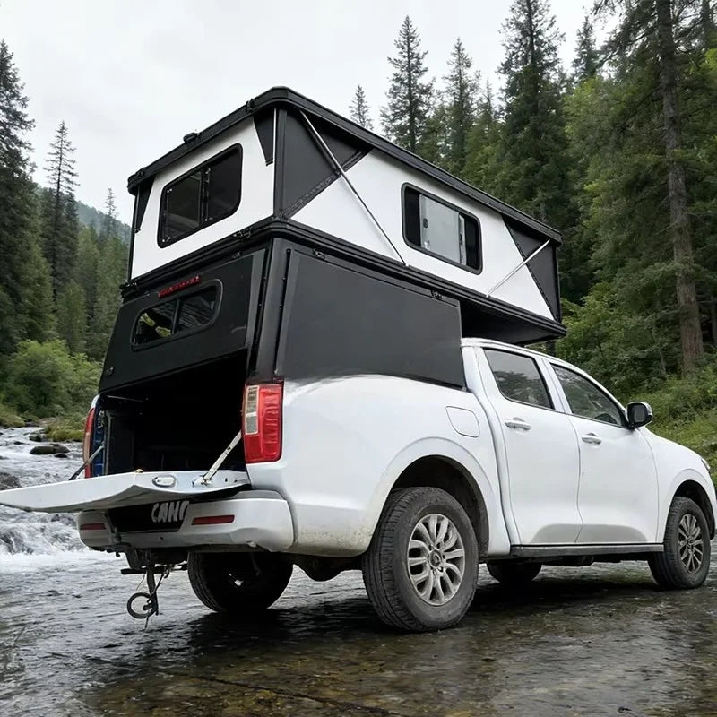 Caminhão Campervan Pop-up - Tenda de Camping, Tenda Luxuosa Totalmente Equipada com Cama, Cozinha e Chuveiro, Perfeita para Viagens