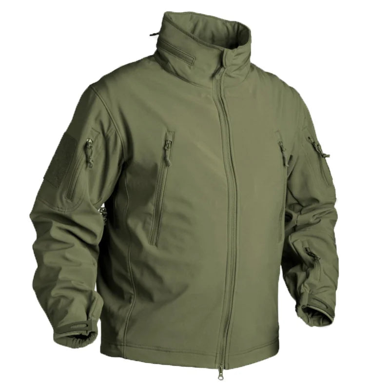 Outono inverno jaqueta de lã para homens casca macia tático impermeável casaco camuflado do exército airsoft roupas multicamadas blusões