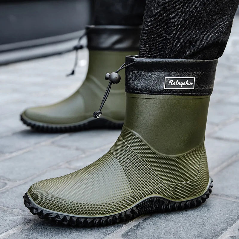 Botas de chuva curtas masculinas roupas de trabalho ao ar livre sapatos impermeáveis femininos de cano baixo leve antiderrapante botas de chuva de praia