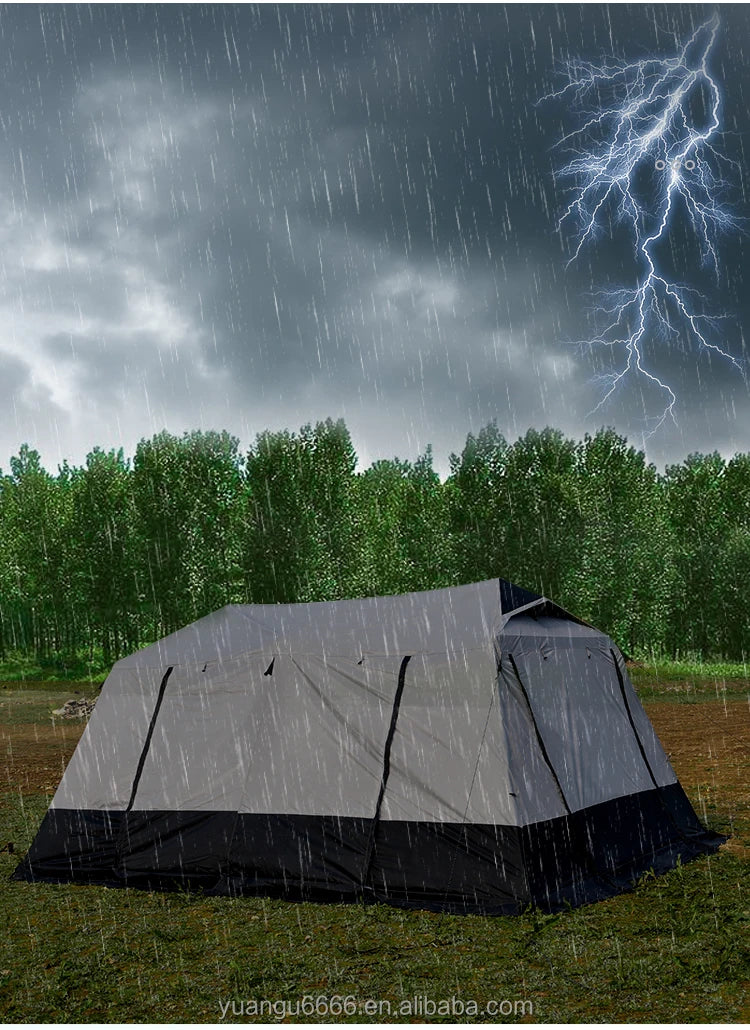 Tendas de Camping para 8-10 Pessoas, Grande Tamanho, Impermeáveis, Quatro Estações, Dupla Camada, Dois Quartos, Tendas Personalizadas para Glamping e Praia Familiar