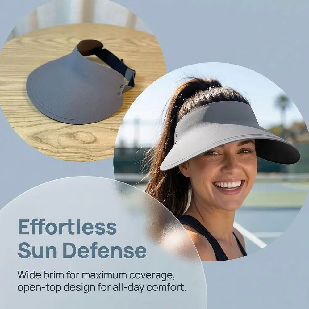 270 °   Chapéu com Visor de Sol UPF50+ com Aba Estendida, Visor Dobrável com Proteção UV, Chapéu Leve e de Secagem Rápida para Esportes ao Ar Livre