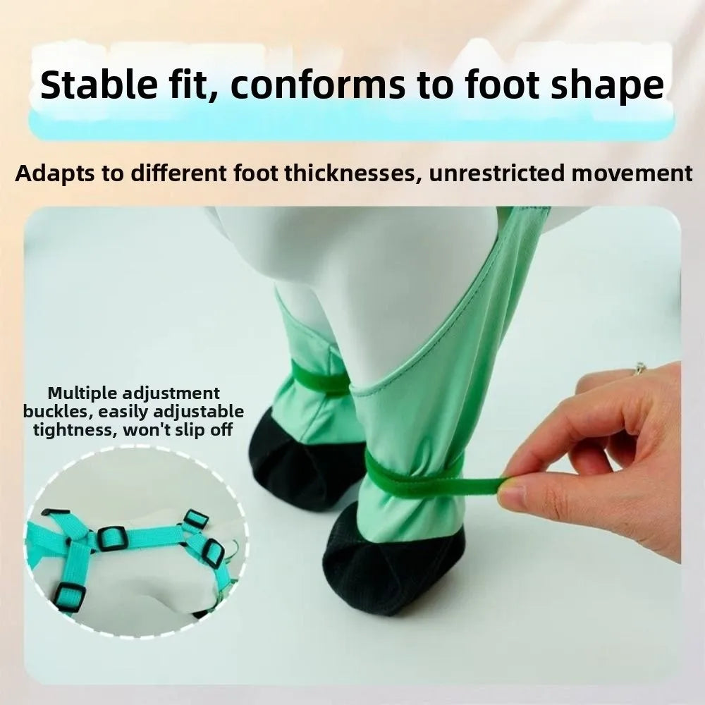 Botas de Chuva Impermeáveis para Cães, Protetor de Patas Ajustável e à Prova de Sujeira, Respirável, com Alça Auxiliar Antiderrapante para Dias Chuvosos