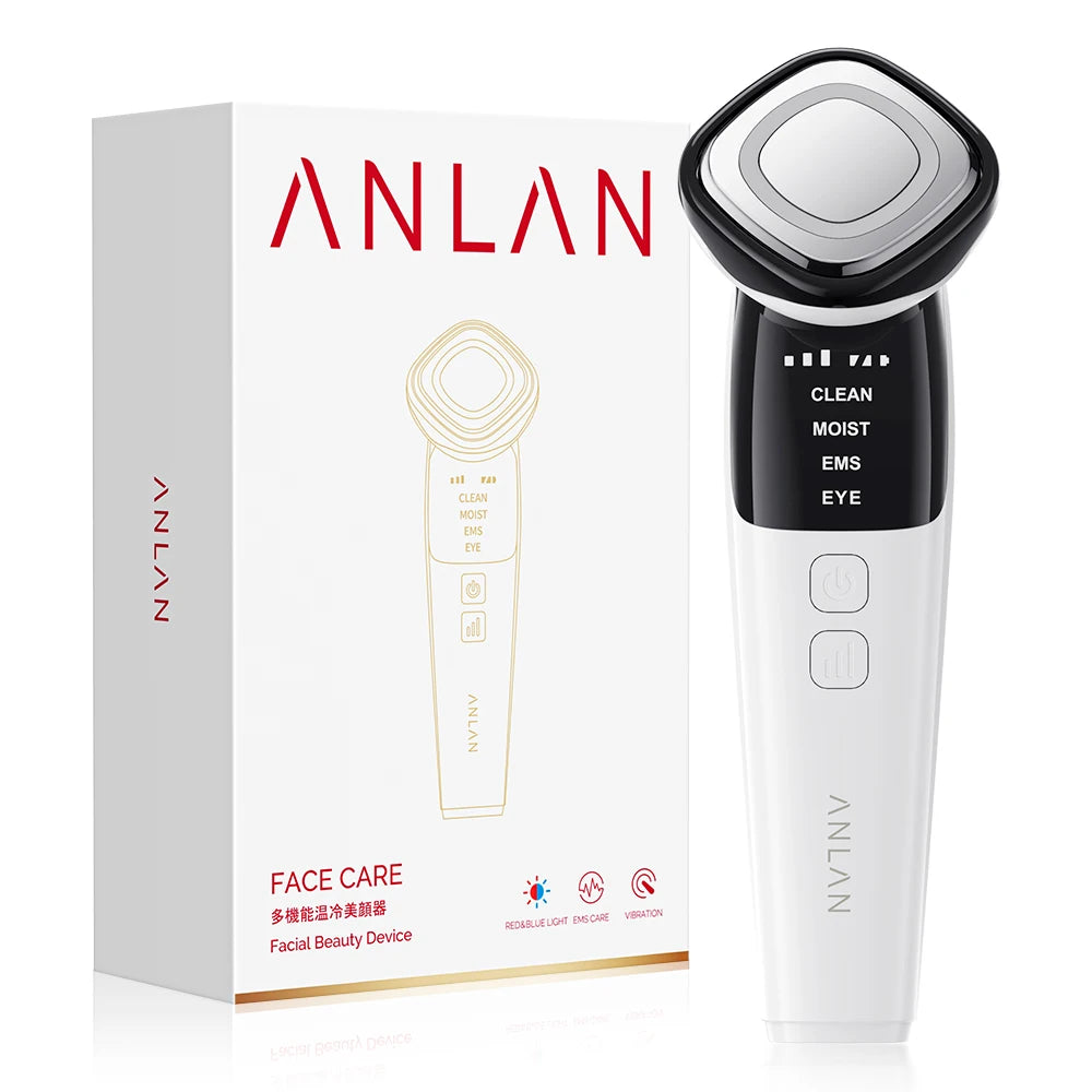 Massageador Facial Elétrico ANLAN com Microcorrente — Lifting, Limpeza Profunda e Anti-Rugas