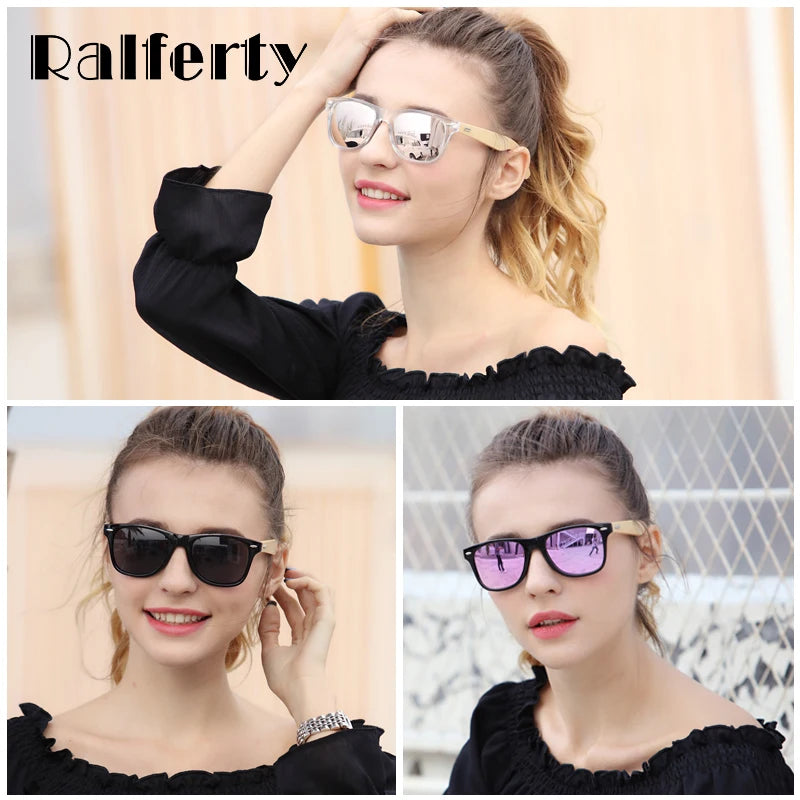 Ralferty Bamboo Sunglasses Men Polarized Women Black Sunglass Male UV400 Sun Glasses Driver Goggles Wooden Eyewear Shades 2025