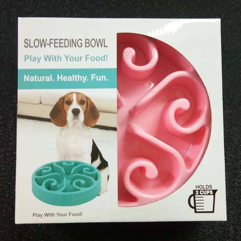Tigela de Alimentação Lenta para Cães — Antiderrapante, Anti-Gulpe, Ecológica em 10 Cores