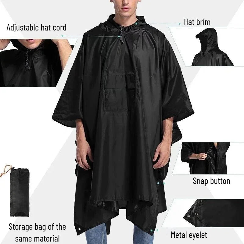 Capa de Chuva Impermeável para Adultos, Equipamento de Proteção contra Chuva para Mulheres e Homens