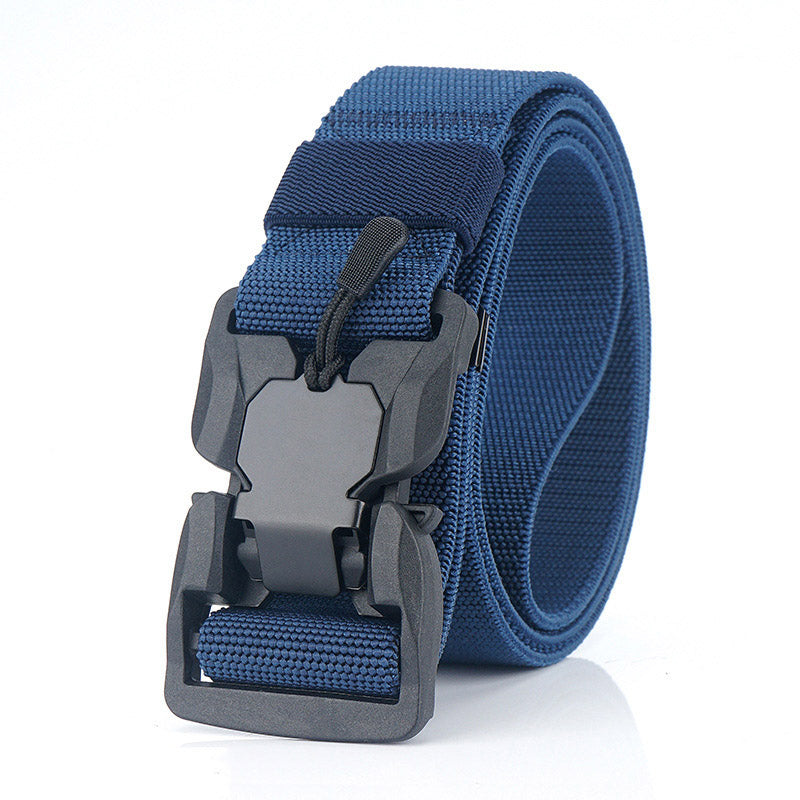 Cinto tático militar masculino, fivela magnética de liberação rápida, exército, caça ao ar livre, multifuncional, lona, cinto de cintura de nylon