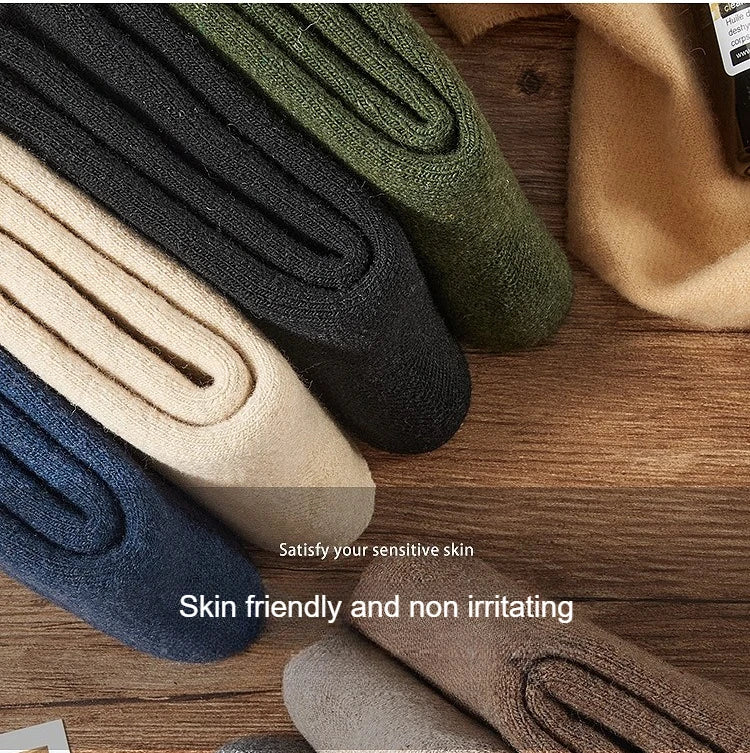 Kit 5 Meias Térmicas de Lã Merino Quentinhas — Ideais para Caminhadas, Esqui e Inverno Extremo