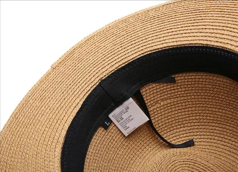 Chapéu Fedora Panamá Premium de Palha 54-62cm Dobrável Unissex Proteção UV para Viagens de Verão