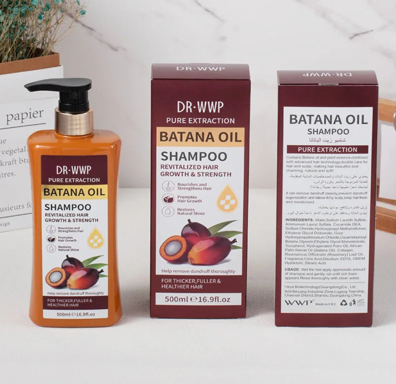 Kit Shampoo e Condicionador Batana Oil 500ml — Hidratante, Suavizante e Anti-Frizz para Cabelos