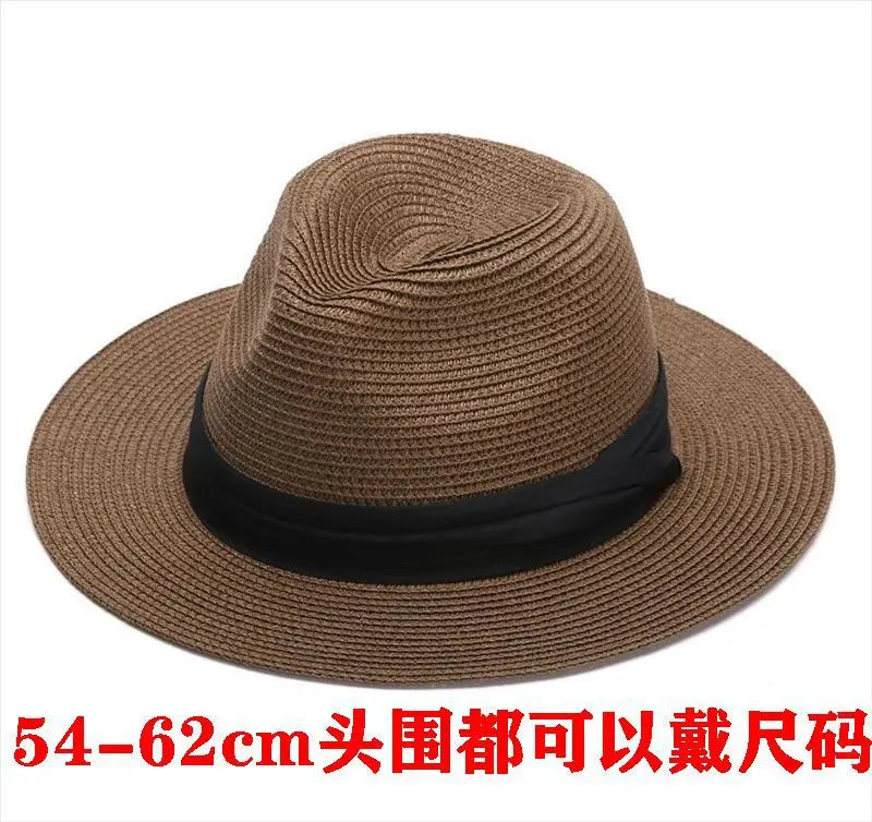 Chapéu Fedora Panamá Premium de Palha 54-62cm Dobrável Unissex Proteção UV para Viagens de Verão