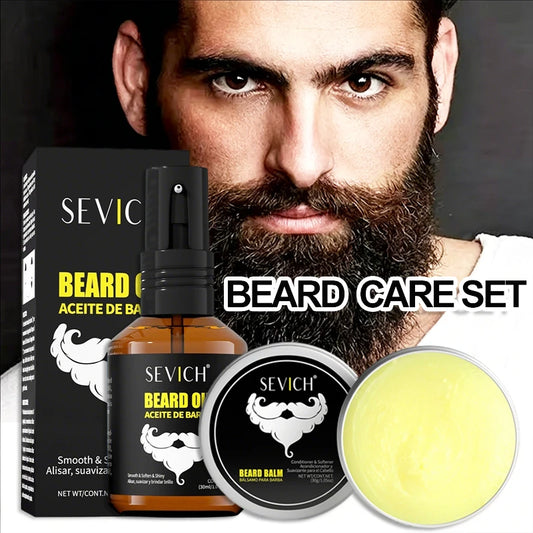 Kit de Óleo para Barba Masculino — Creme Hidratante, Cera e Óleo para Bigode Estiloso e Charmoso