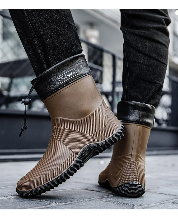 Botas de chuva curtas masculinas roupas de trabalho ao ar livre sapatos impermeáveis femininos de cano baixo leve antiderrapante botas de chuva de praia