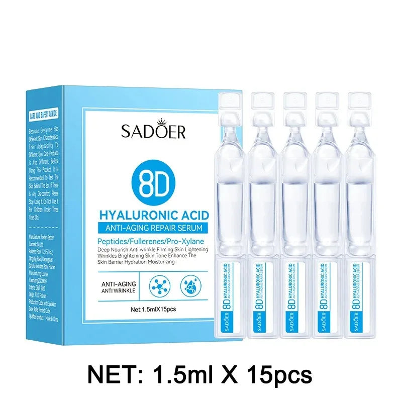 Sérum Facial Anti-Envelhecimento com Ácido Hialurônico — Colágeno e Fullerene para Pele Radiante
