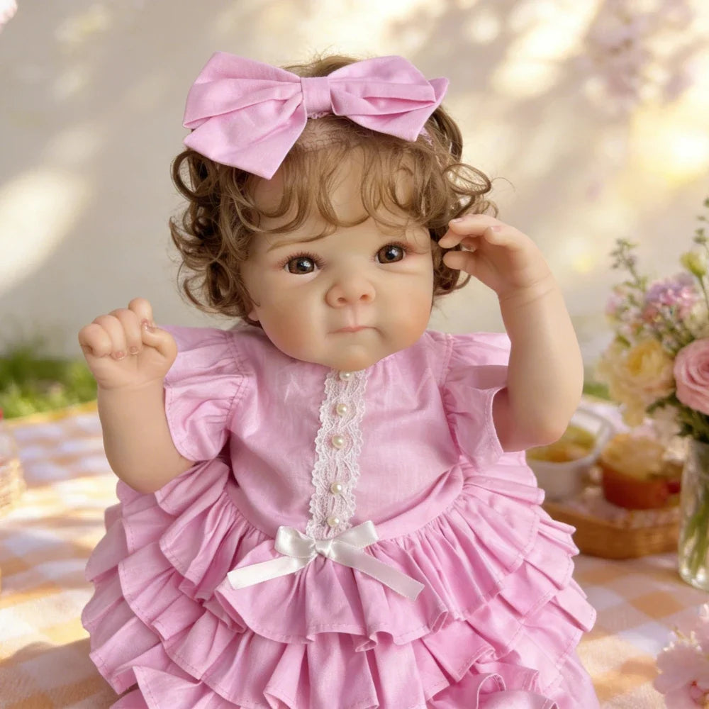AONPENG Boneca Reborn de 45 CM (18 Polegadas) Realista Feita à Mão com Corpo Inteiro de Vinil, Boneca de Bebê Realista, Presente de Aniversário Fashion