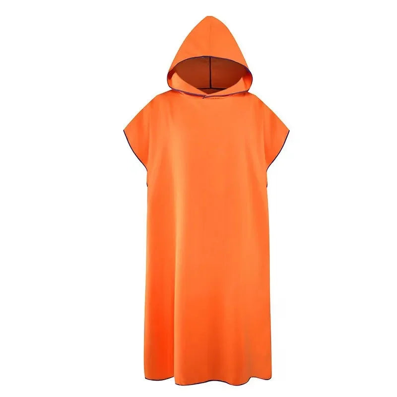 Toalha de Banho de Microfibra com Capuz para Adultos, Toalha de Praia de Secagem Rápida e Absorvente, Robe Vestível com Mangas