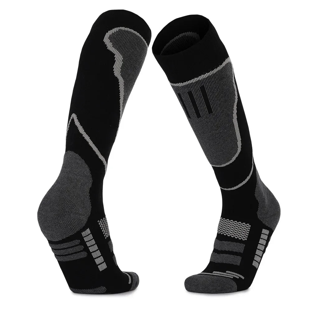 Meia Merino Wool Compressão Longa Quentinha — Térmica para Ski, Trilha, Snowboard e Esportes de Inverno