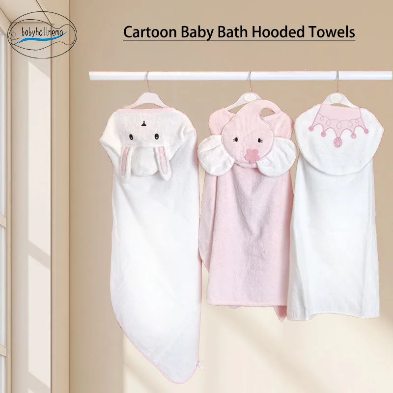 Toalha de Banho para Bebê com Capuz — 100% Algodão Macio, Absorvente e Lavável na Máquina