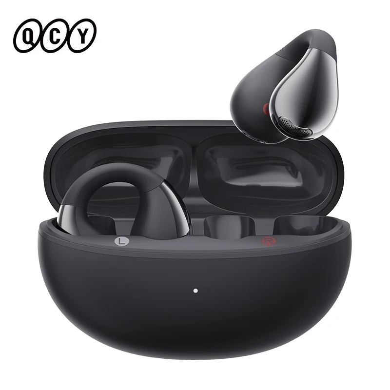 Fones de Ouvido Sem Fio QCY Crossky C30 — Bluetooth 5.4, Clip para Ouvido, 25h de Bateria, IPX4