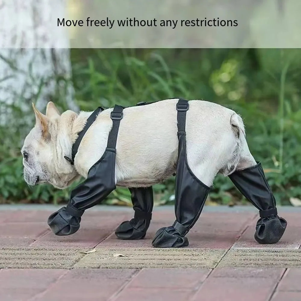 Botas de Chuva Impermeáveis para Cães, Protetor de Patas Ajustável e à Prova de Sujeira, Respirável, com Alça Auxiliar Antiderrapante para Dias Chuvosos