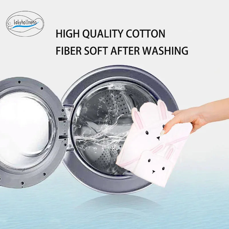 Toalha de Banho para Bebê com Capuz — 100% Algodão Macio, Absorvente e Lavável na Máquina