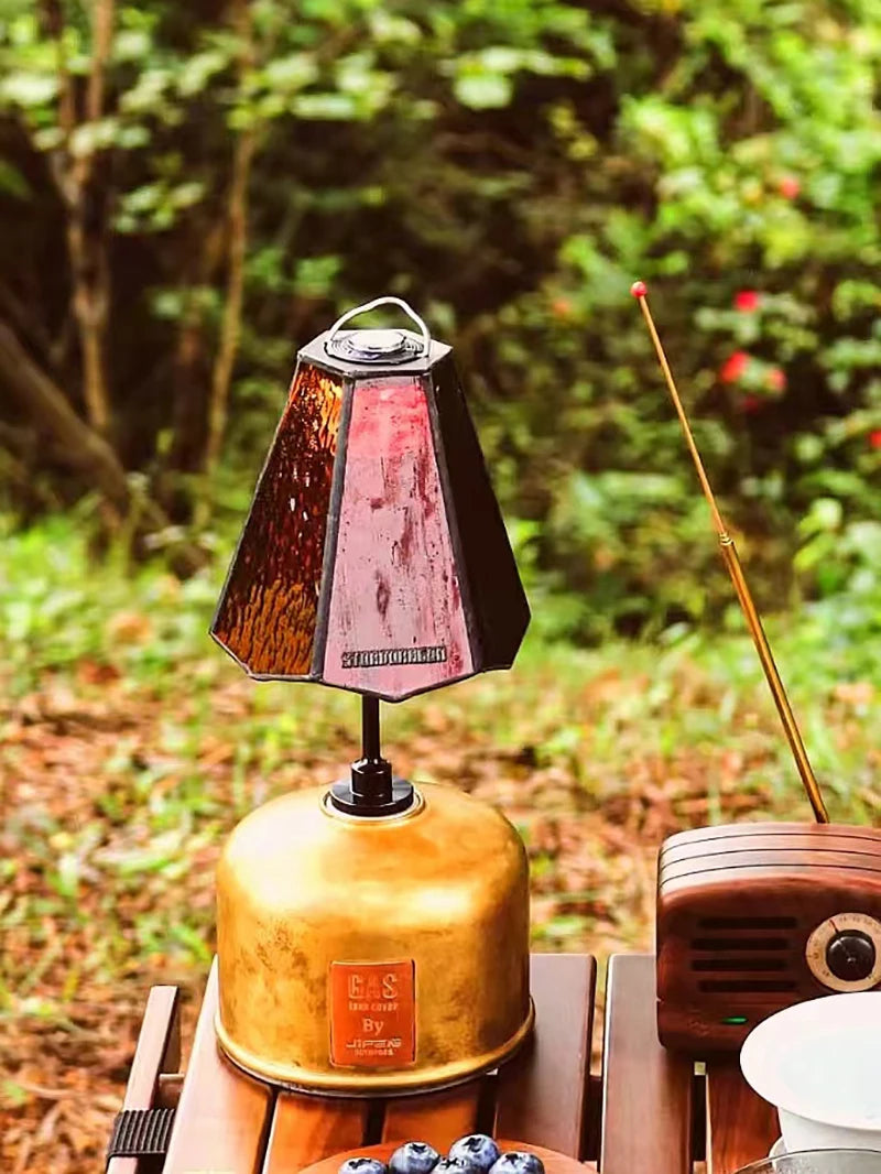 Abajur de acampamento com concha de vidro, retrô, usado para luz, caixa de lâmpada Goalzero