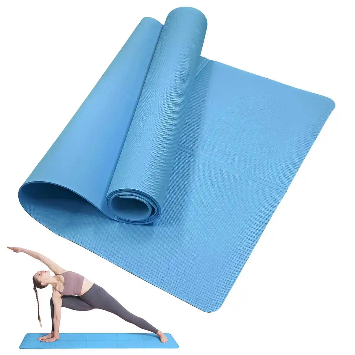 Tapete de Yoga e Pilates Antiderrapante — EVA 173x61cm em 3 Espessuras e 6 Cores