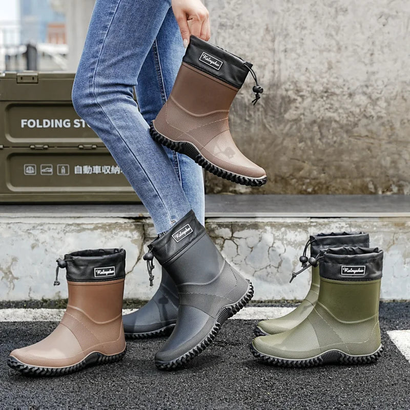 Botas de Chuva Curtas Impermeáveis — Leves, Antiderrapantes e Estilosas para o Dia a Dia