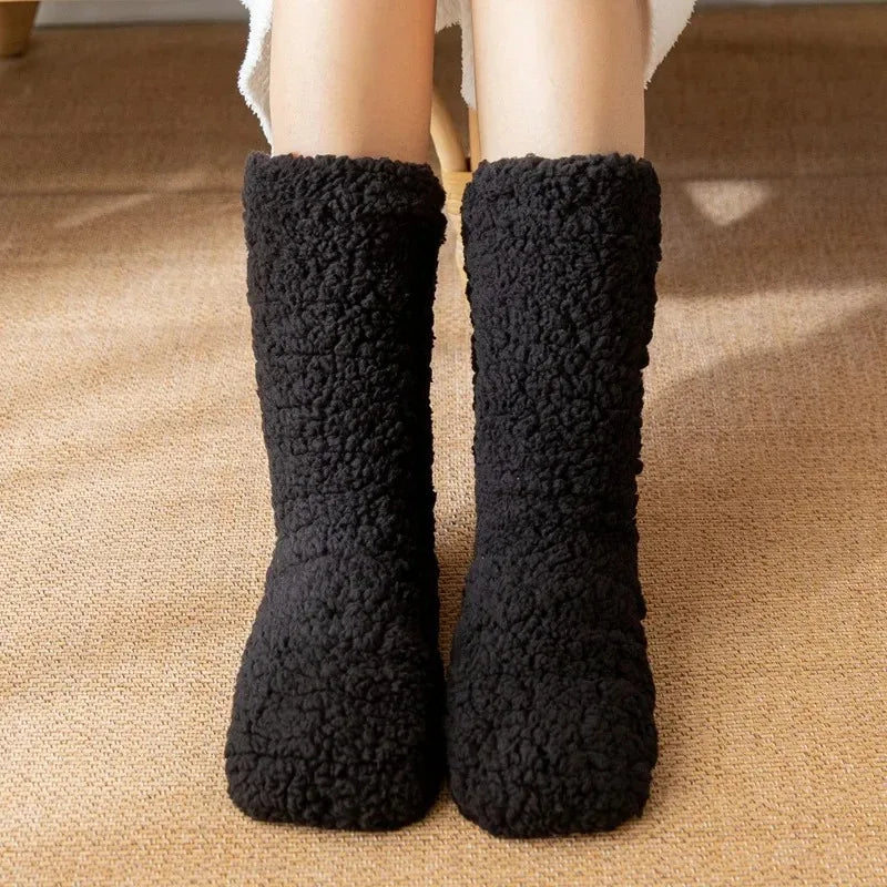 Thickened Winter Women Thermal Cashmere Socks Floor Socks Men's Carpet Home Plus Socks Velvet Sleep Socks Slippers Leg Cover