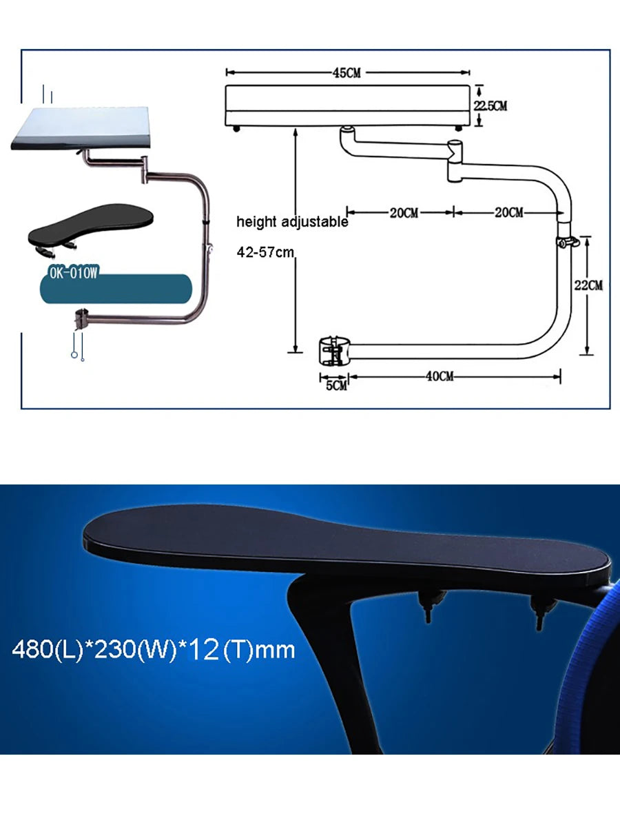 Braçadeira Ergonômica OK010 — Suporte de Braço com Mouse Pad para Escritório e Games