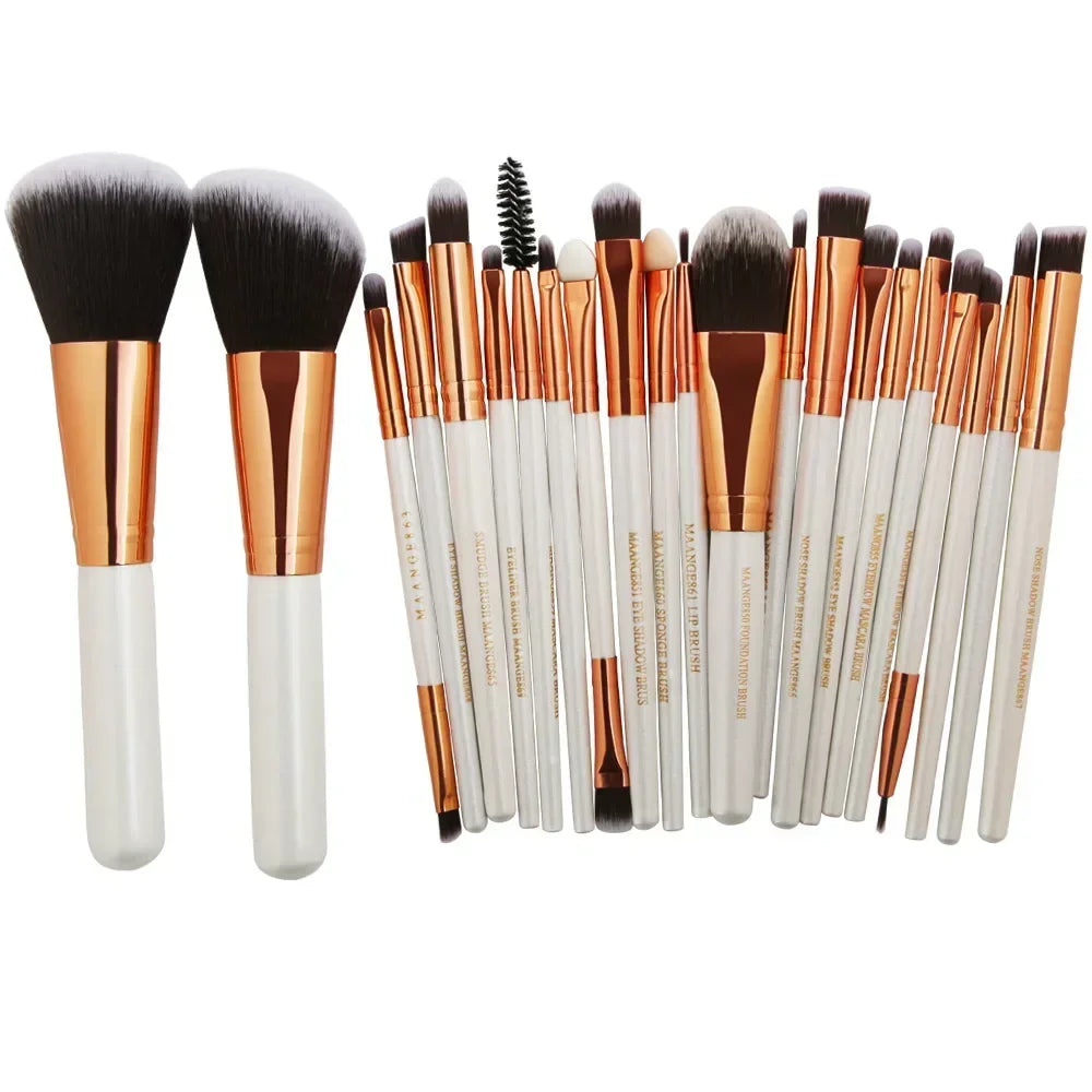 Kit de Pincéis de Maquiagem Profissionais — 3, 13 ou 22 Peças para Sombra, Delineador e Cosméticos