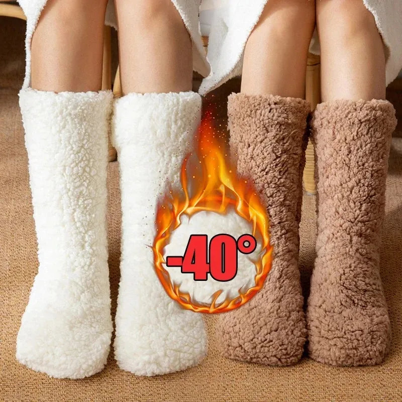 Thickened Winter Women Thermal Cashmere Socks Floor Socks Men's Carpet Home Plus Socks Velvet Sleep Socks Slippers Leg Cover