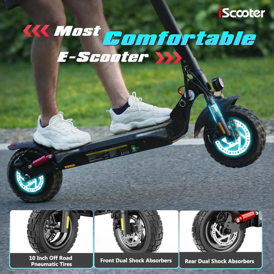 Scooter Elétrico iScooter iX3 1000W 40km/h para Adultos com Pneus Off-Road de 10 Polegadas, Scooter Elétrico com Bateria de 10Ah e APP