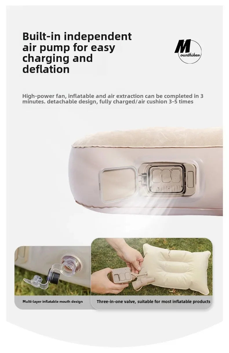 Colchão Inflável para Camping MOUNTAINHIKER 2025, Colchão de Ar para Glamping em PVC, Colchão de Camping para 1/3 Pessoas com Bomba Embutida