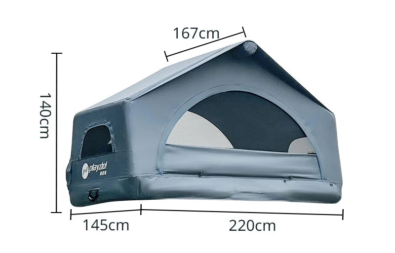 Barraca Inflável de Teto para Carro, Barraca de Teto para Glamping, Barracas Externas Versáteis com Asa em Concha, Grande Interna, Leve e Impermeável