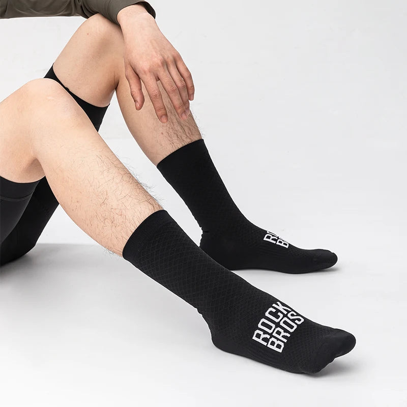 Meias esportivas ROCKBROS ROAD TO SKY, respiráveis, para ciclismo de estrada e MTB, alta elasticidade, absorção de impacto, um par de meias para bicicleta