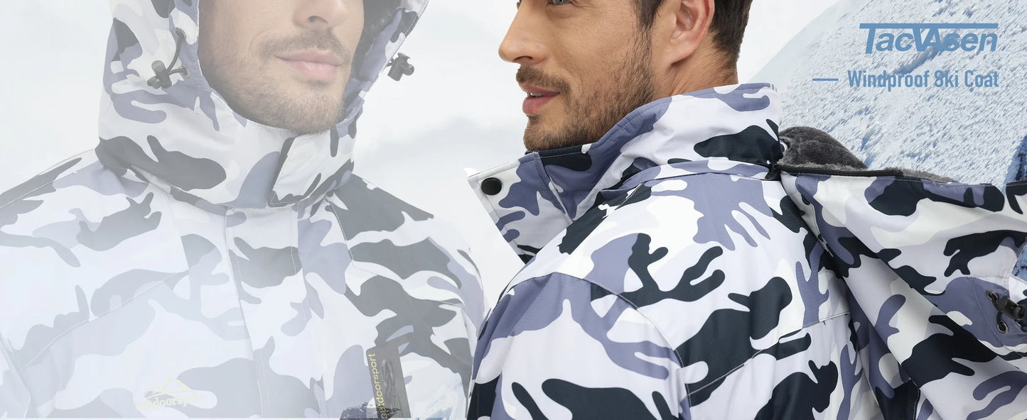 Jaqueta de Montanha Tacvasen Masculina — Quentinha, Impermeável e Corta-Vento para o Inverno