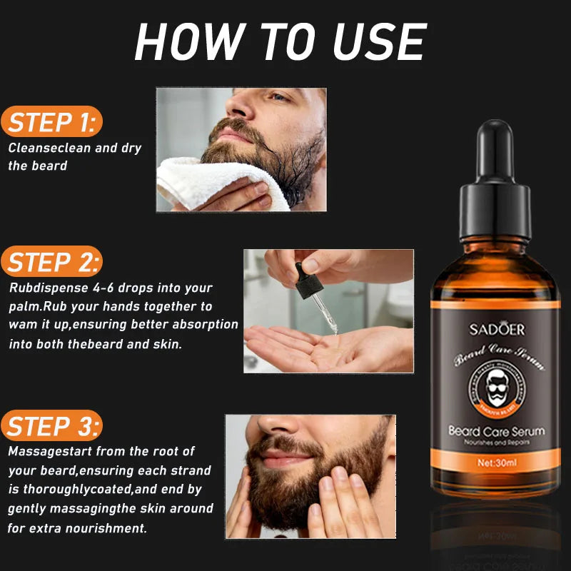 Kit Completo de Cuidados para Barba — Óleo, Bálsamo, Hidratante, Amaciador e Ferramentas de Aparar