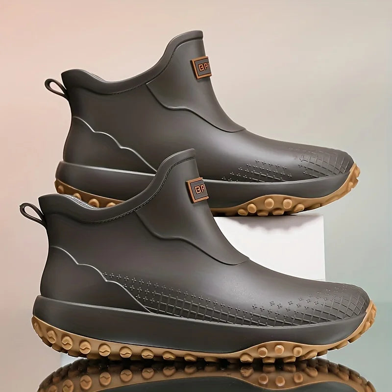 Botas de Chuva Unissex Impermeáveis Cano Curto Antiderrapantes de Borracha Leves para Jardim e Trabalho com Forro Removível para Uso Externo