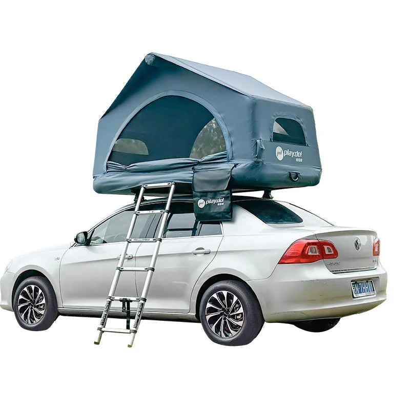 Barraca Inflável de Teto para Carro, Barraca de Teto para Glamping, Barracas Externas Versáteis com Asa em Concha, Grande Interna, Leve e Impermeável