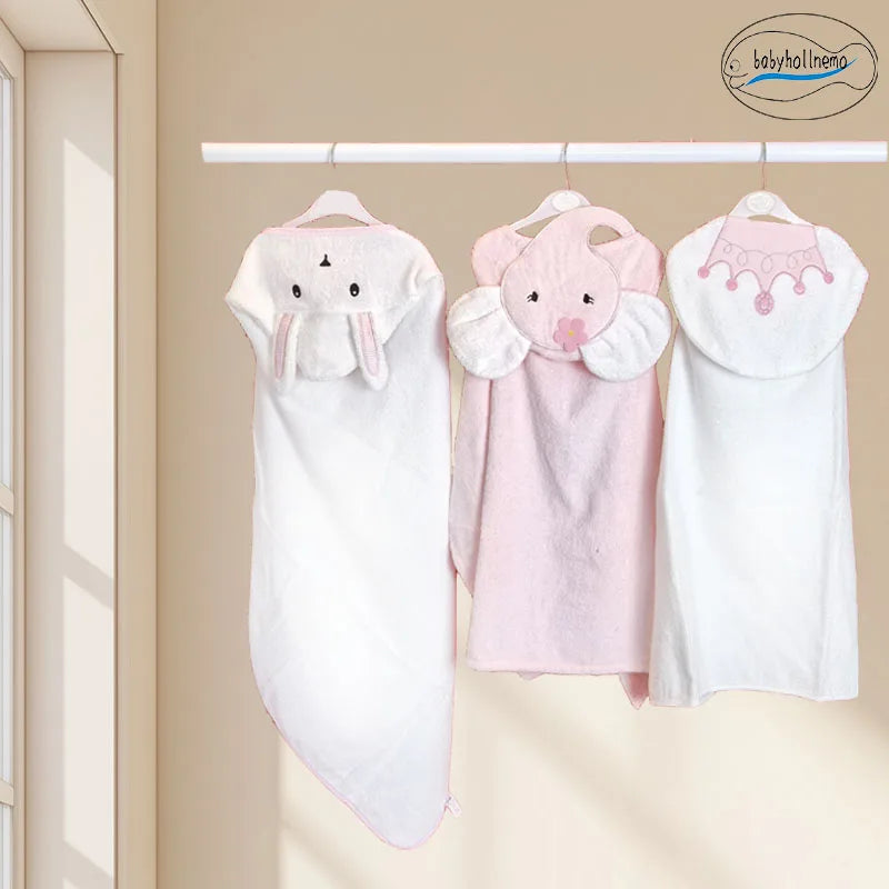 Toalha de Banho para Bebê com Capuz — 100% Algodão Macio, Absorvente e Lavável na Máquina