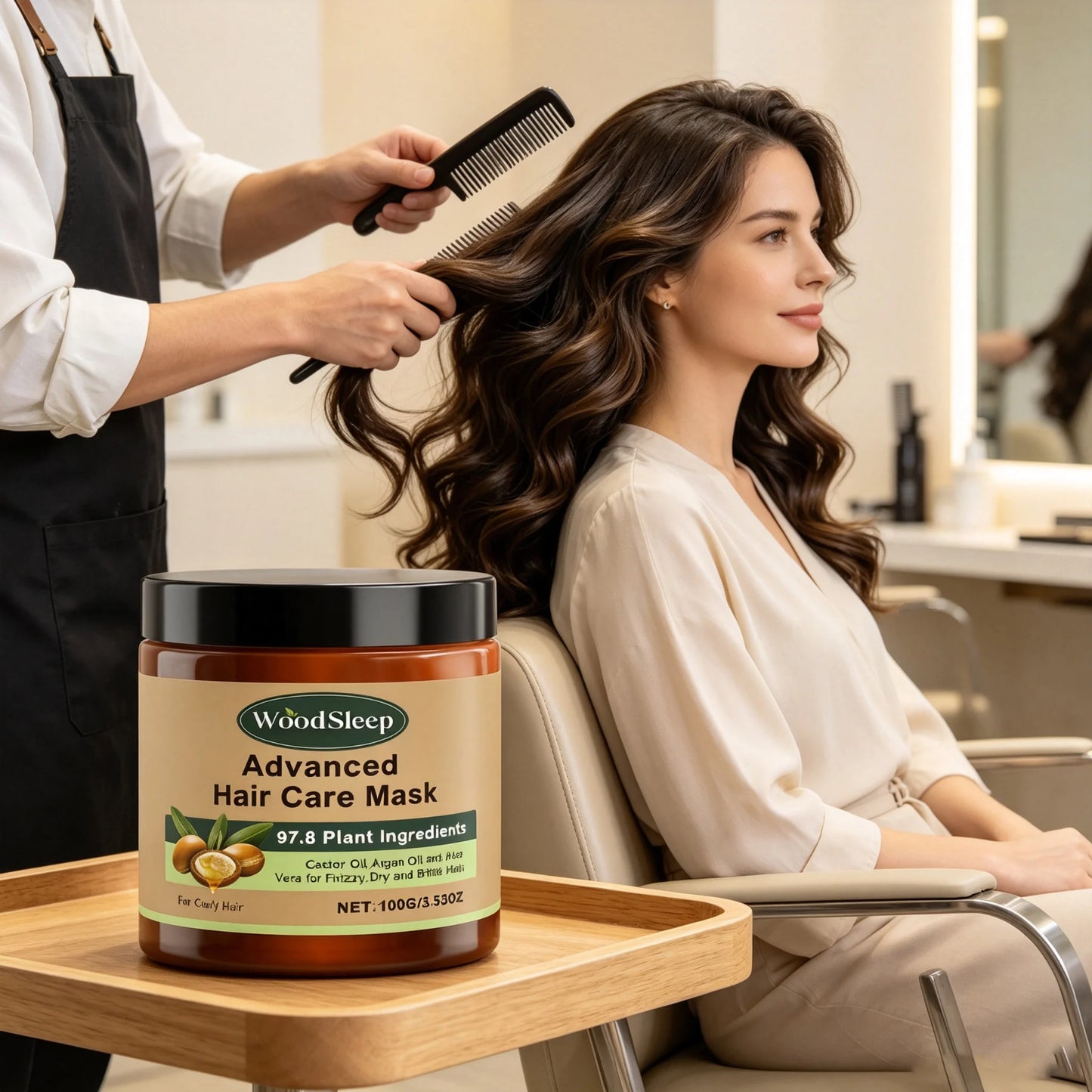 Máscara Capilar Hidratante Profunda — Anti-Frizz, Suavizante e Reparadora para Cabelos Danificados