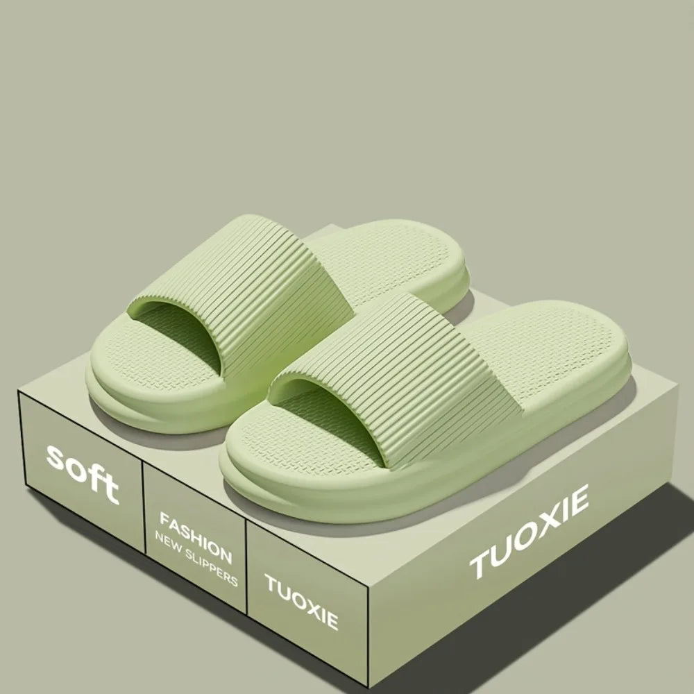 Men Summer Silent Slippers Indoor Home Bathroom Anti-Slip Soft EVA Sole Odor-Proof Sandals for Women Comfort Lightweight