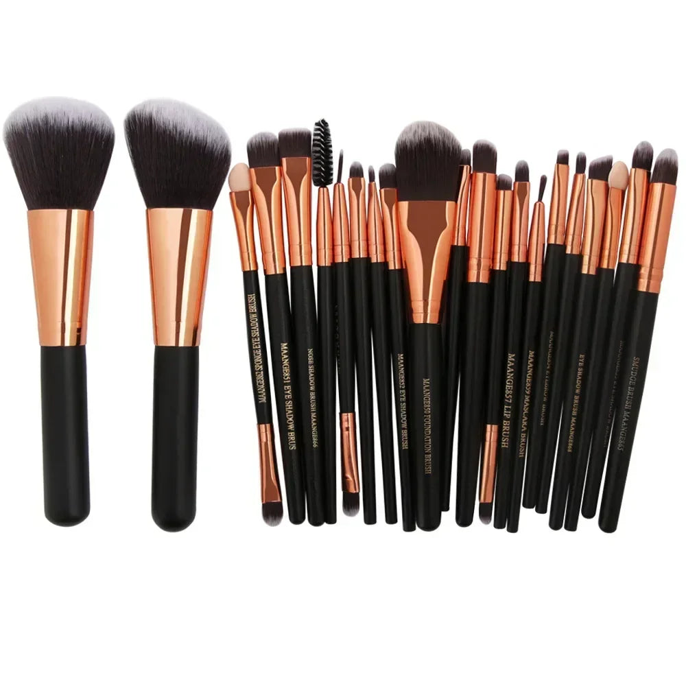 Kit de Pincéis de Maquiagem Profissionais — 3, 13 ou 22 Peças para Sombra, Delineador e Cosméticos